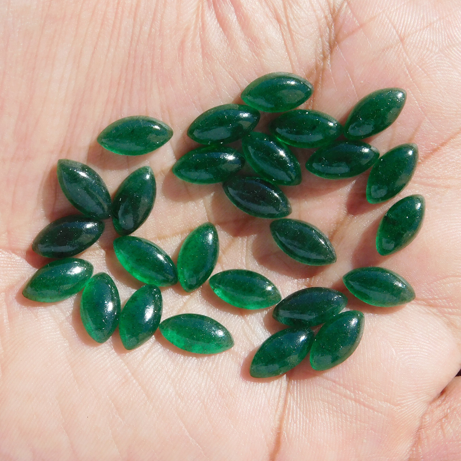 Natural Green Aventurine Marquise 4×8 mm to 10×20 mm Cabochon Loose Gemstone Lot