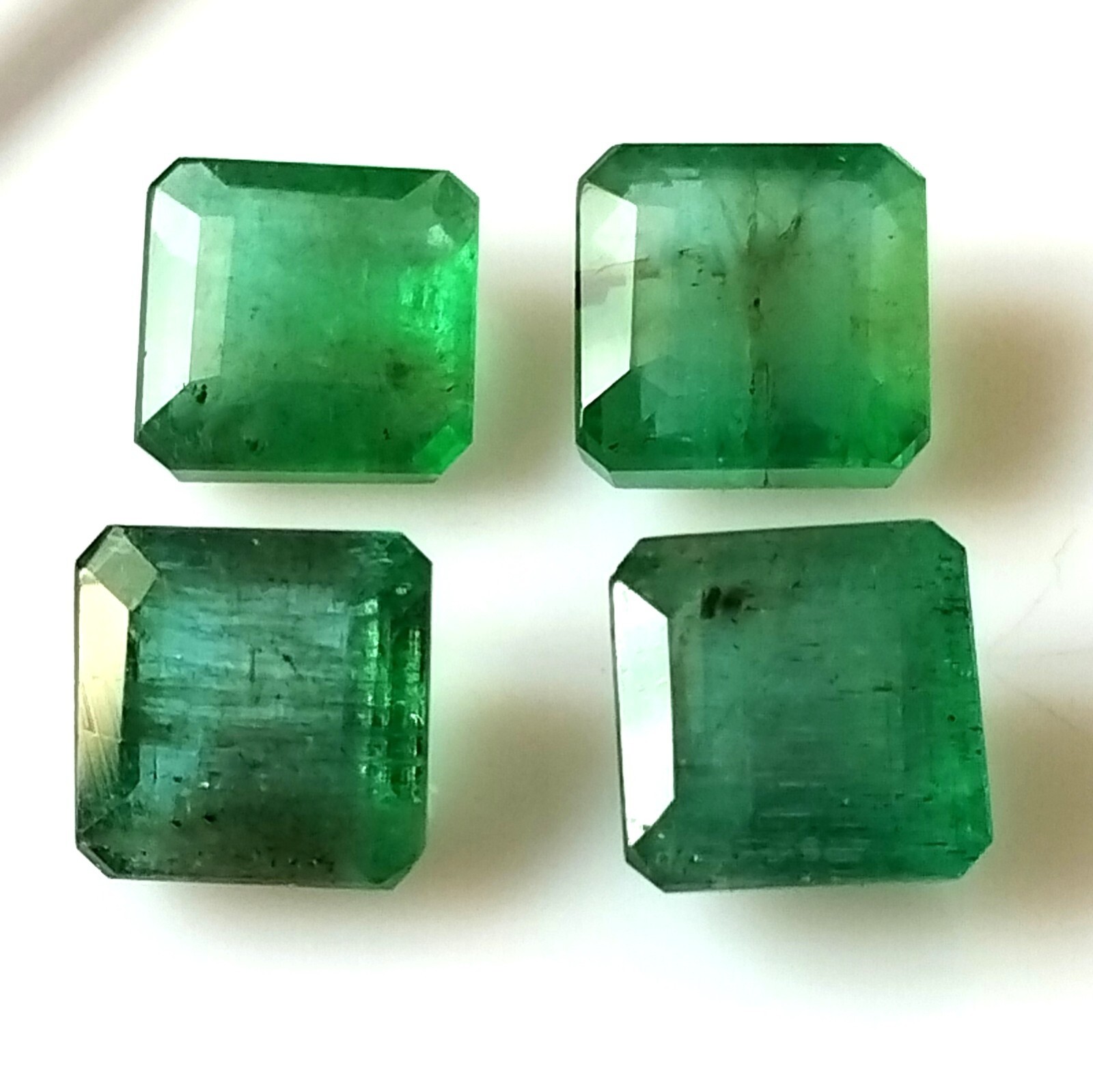 6X6 MM OCTAGON CUT NATURAL ZAMBIAN FACETED EMERALD CALIBRATED GEMSTONE 4 PIECES