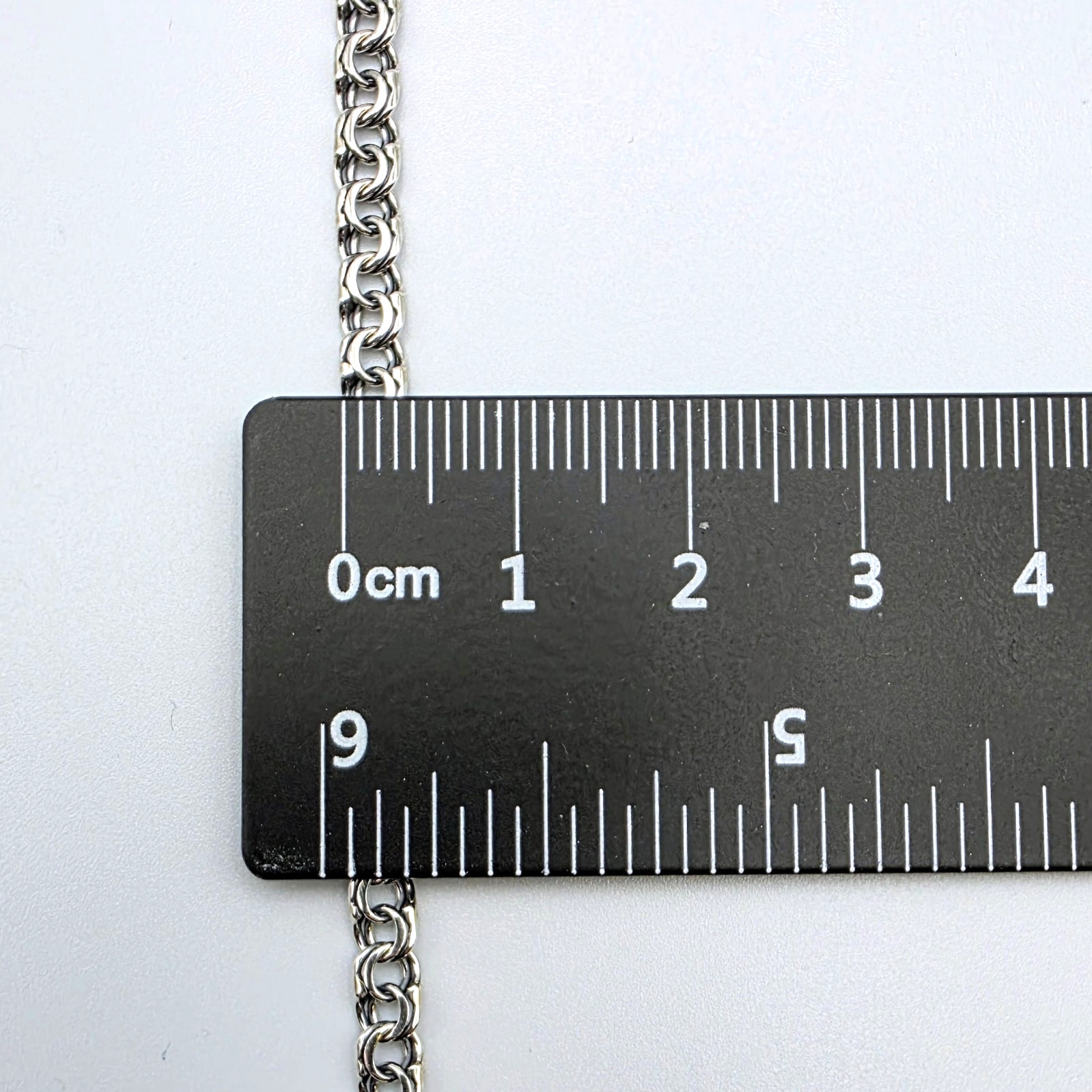 925 Solid Sterling Silver Chain Necklace Bismarck Double Link Handmade 23.5in