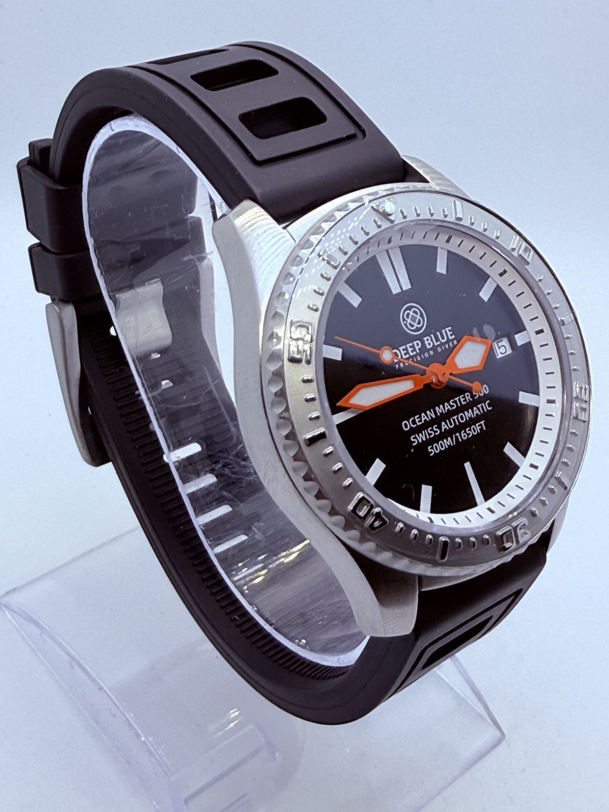 DEEP BLUE OCEAN MASTER 500 40MM SWISS AUTO DIVE WATCH/INNER RING STICK 🍊HANDS‼️