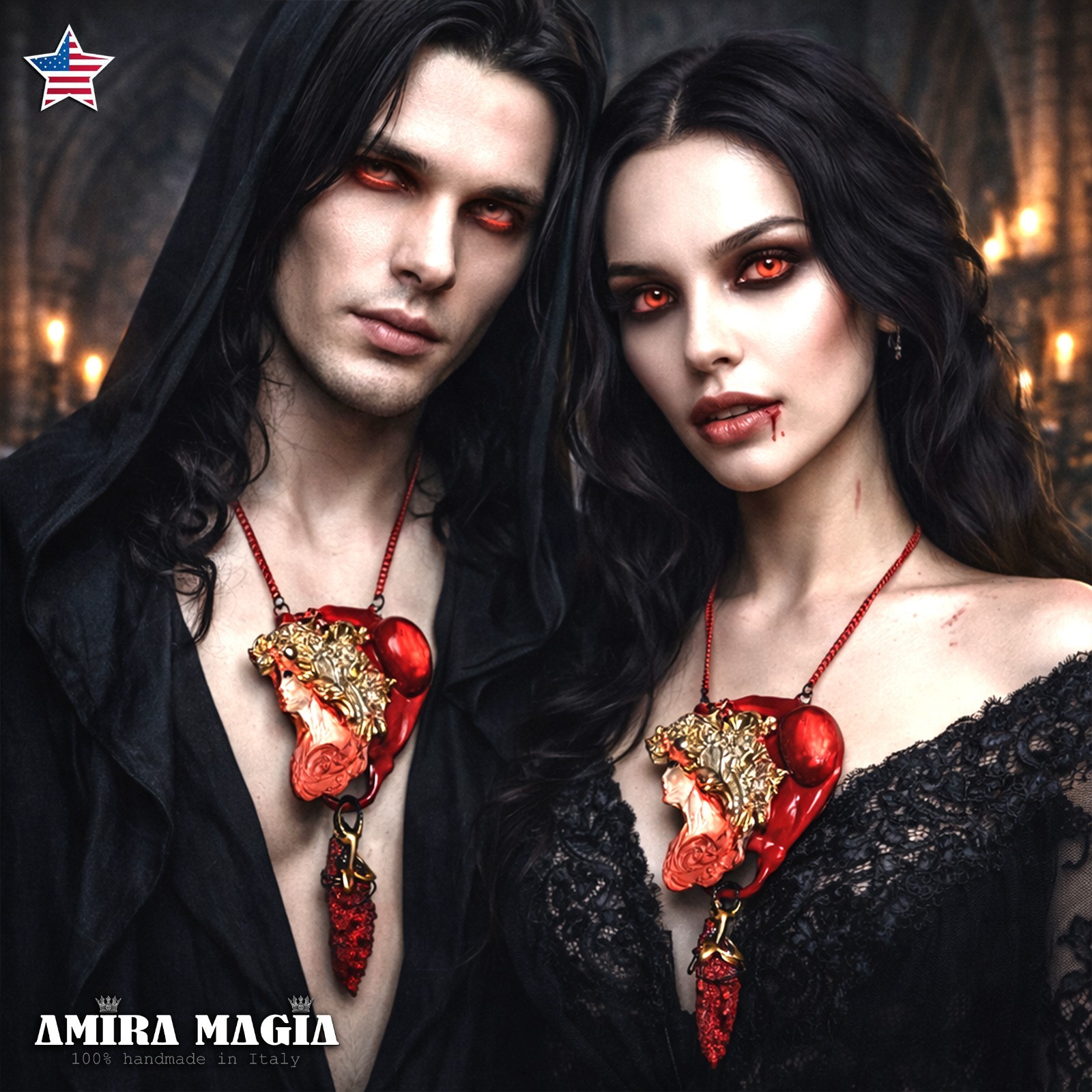 Lilith Goddess Talisman Occult Amulet Pendant Vampire Magic Witch Blood Stone
