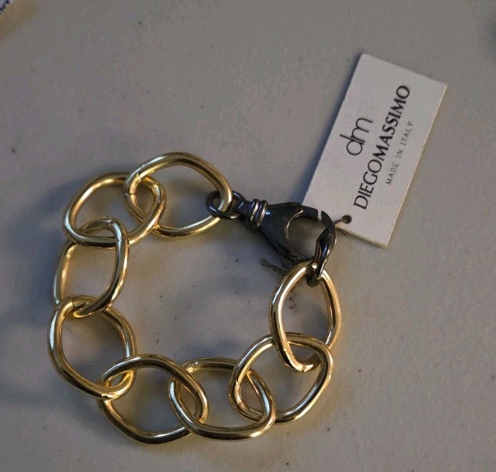 Estate Sale – DiegoMassimo Italy 18K Gold Plated Bronze Bold Link Bracelet NWT