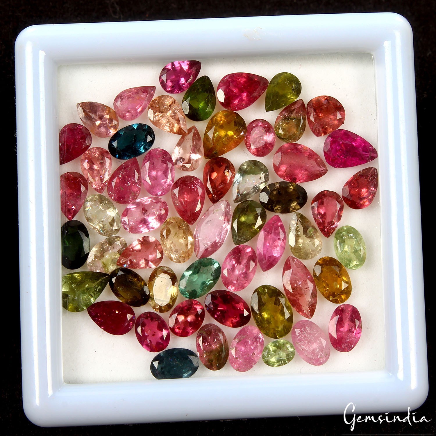 55 Pcs Natural Tourmaline Multi Color 4-7mm Loose Mix Cut Mozambique Gemstones