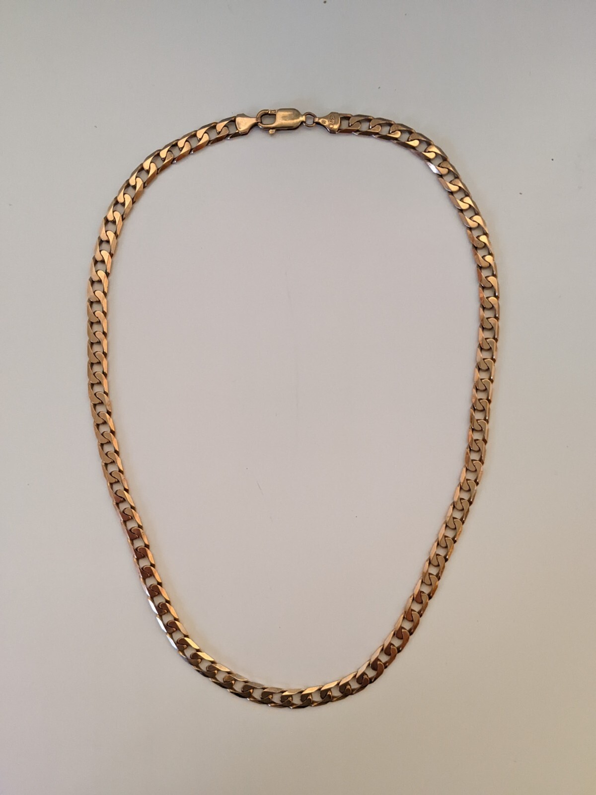 9ct Solid Gold Flat Curb Link Chain / Necklace – 51.5cm / 20.25” Length ~36g
