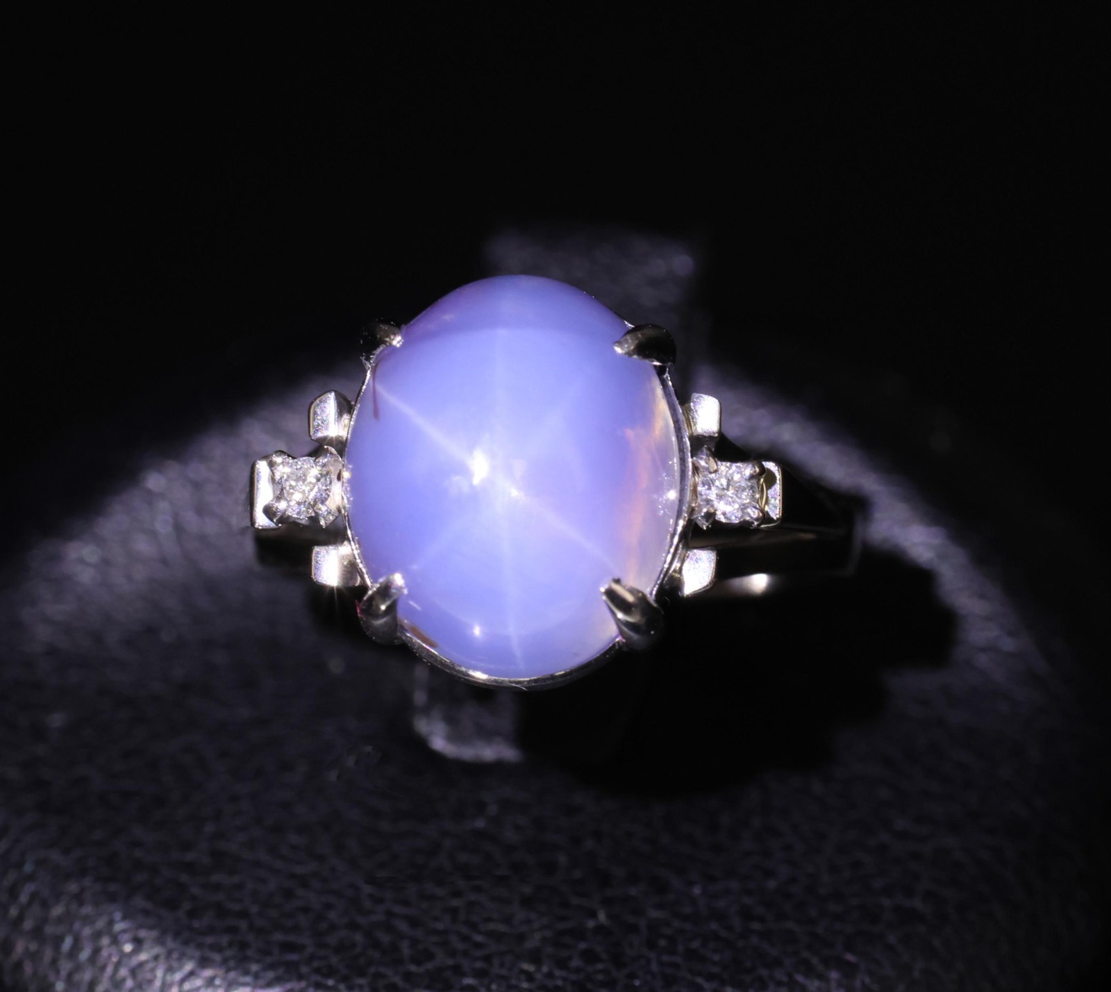 9.14ct GIA Ceylon No Heat Star Sapphire & 0.02ct Diamond Platinum Ring, Size 5.5