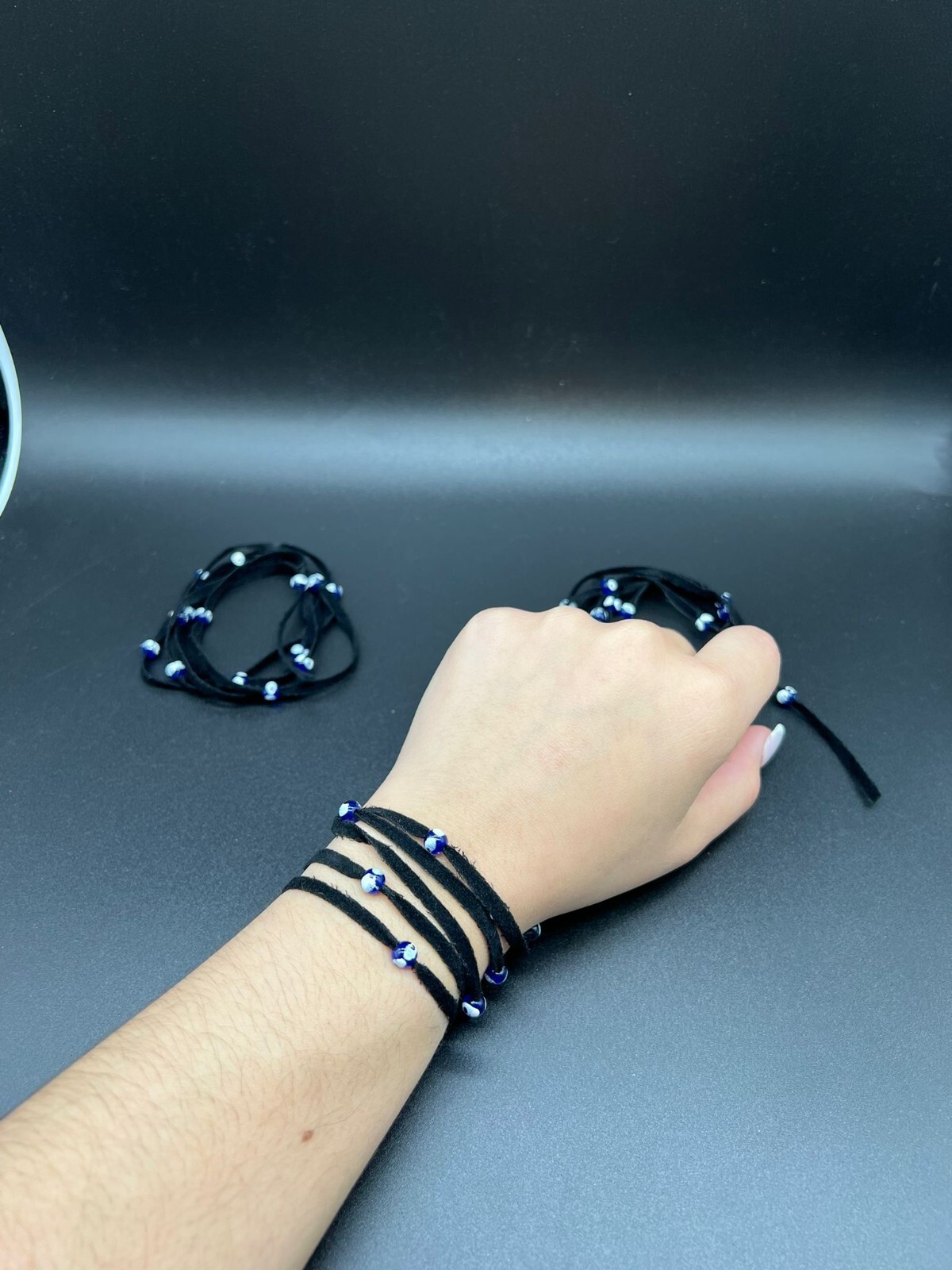 Evil Eye Bracelet Protection Velvet String Wrap Around Anklet Choker