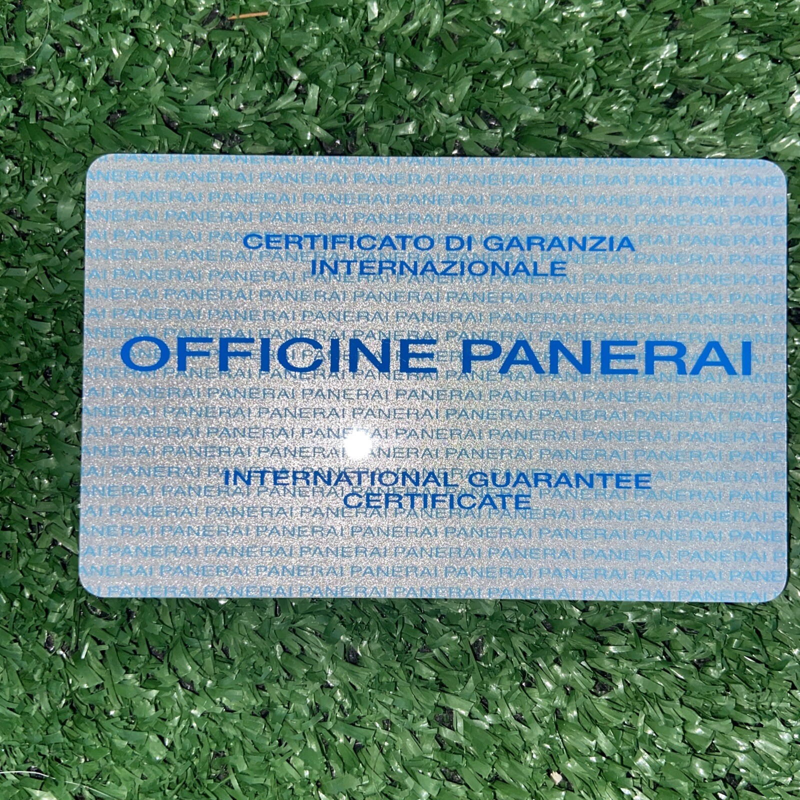 Authentic Panerai Watch Guarantee Warranty Certificate Papers Card, Blank Name