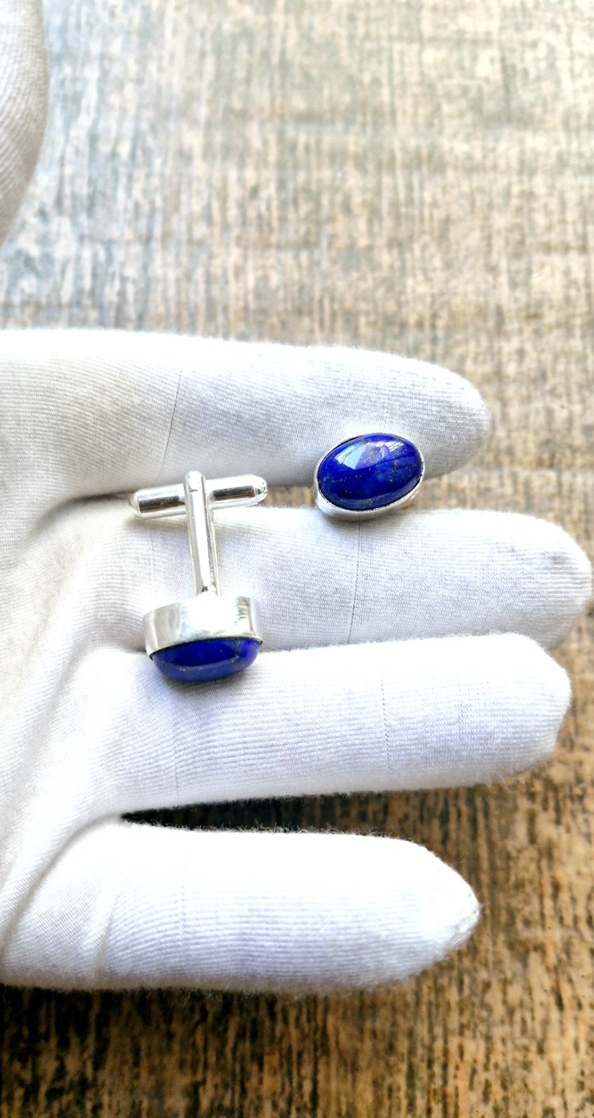 Lapis Lazuli Gemstone Handmade Cufflinks Stnd.