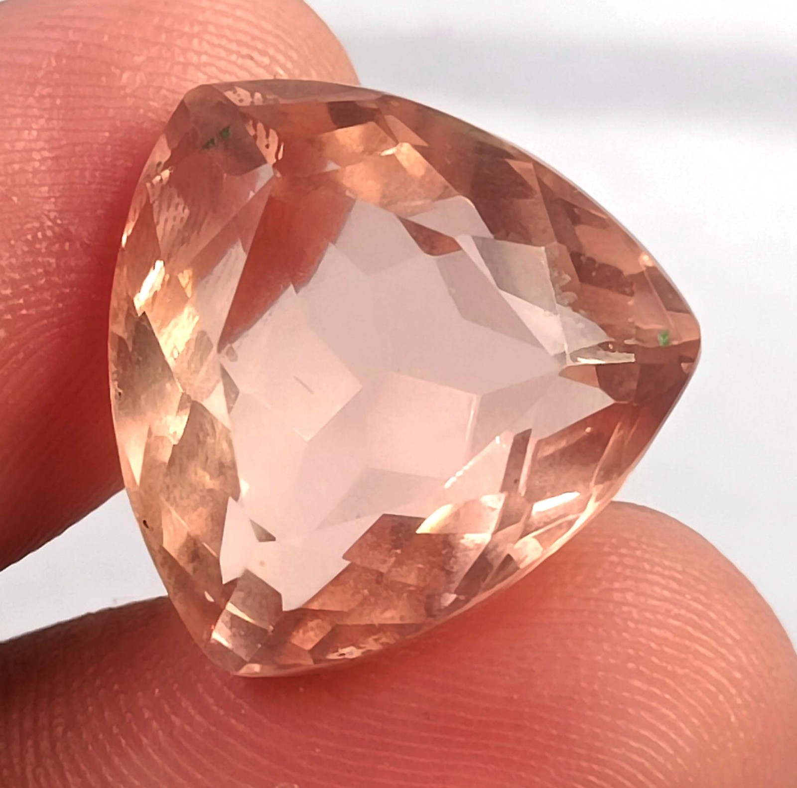 Mind Blowing Quality 15 Ct Natural Peach Sapphire Trillion Shape IGL Gems 6MHB