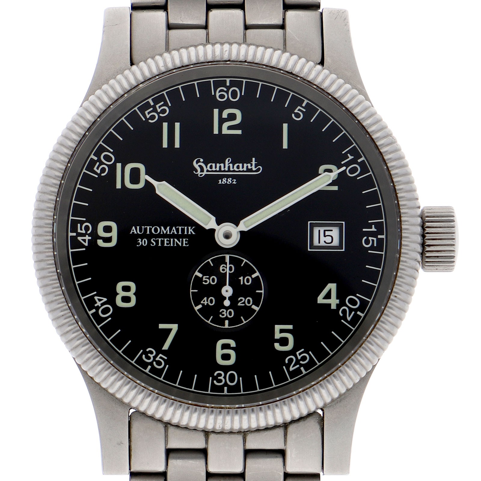 HANHART Minos with small seconds black Dial Automatic Stainless Steel Men’s