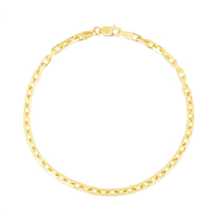10k Yellow Gold 22″ Solid Anchor French Cable Link Chain/Necklace 12Grams 2.5MM