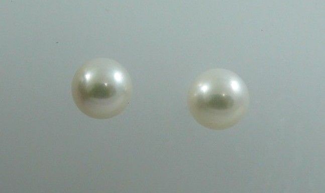 Akoya Stud 9.9 mm Pearl Earring 14k Yellow Gold Post and Push Back