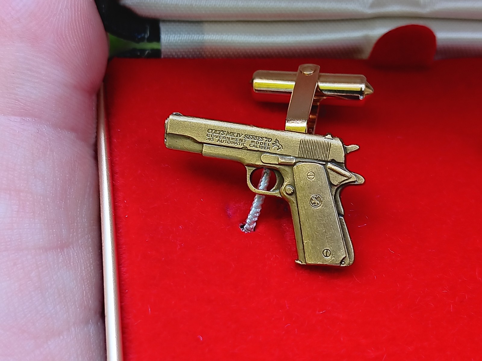 Vintage Colt Firearms 1911 MK IV Series 70 Cufflinks Silver Tone W/ Branded Box