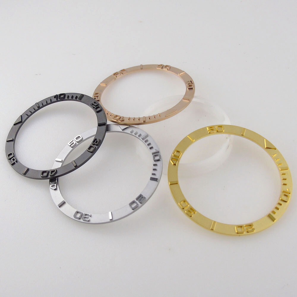 For SKX007 SKX009 38mm*31.5mm Flat Aluminum/Ceramic/Steel Watch Bezel Insert