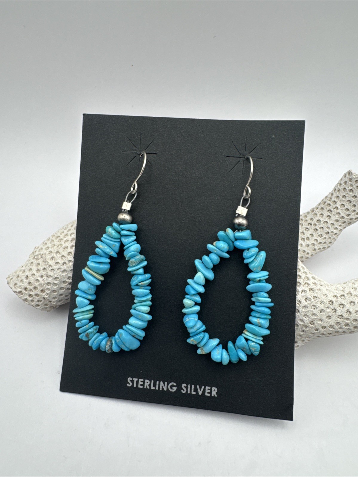 Turquoise Nugget Drop Earrings