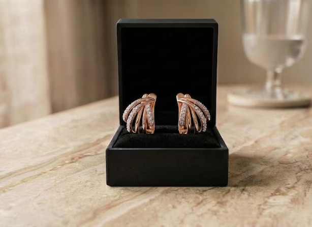 2.50Ct Moissanite Multi Row Huggie Hoop Earrings D VVS1 Round Cut Gift For Women