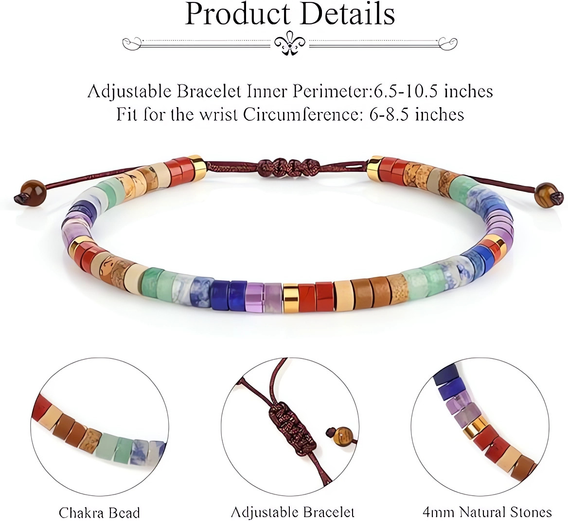 Natural Crystal Stone Bracelet Gemstone Beaded Dainty Handmade Healing Bracelet