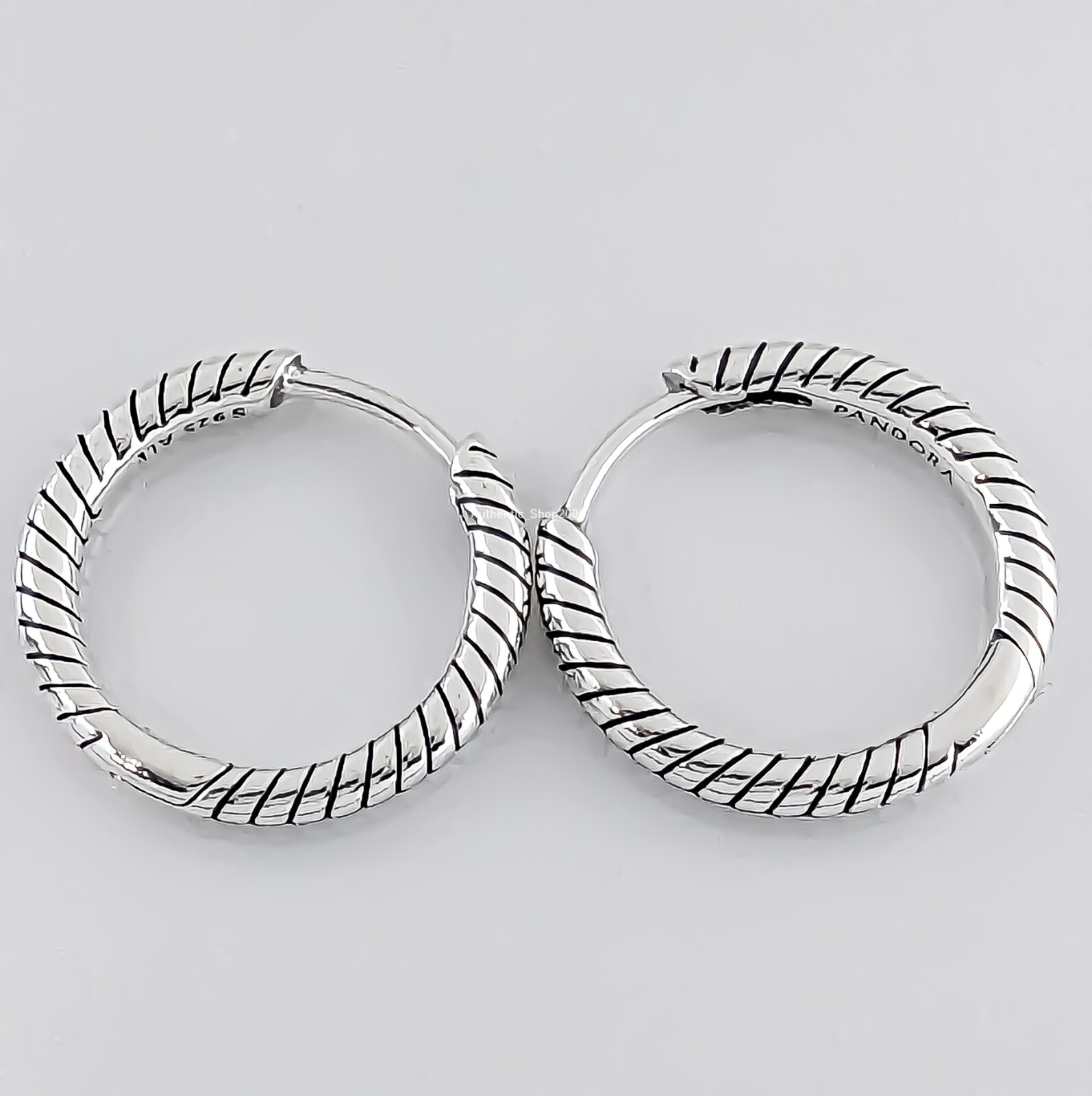New 100% Authentic PANDORA 925 Ale Moments Small Charm Hoop Earrings 292728C00