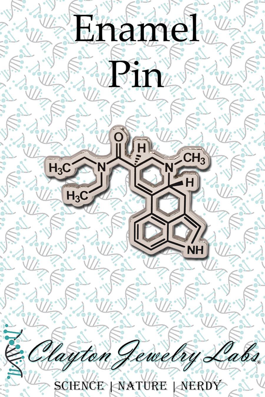 LSD Lysergic Acid Diethylamide Molecule Hard Enamel Pin