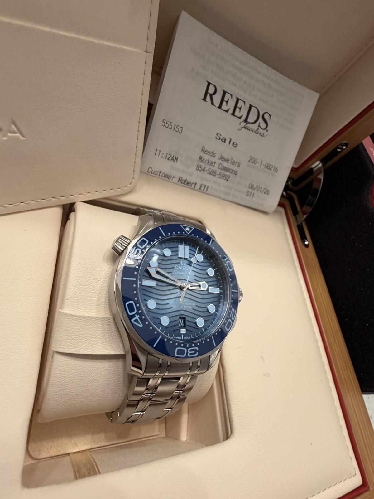 2026 Full Set Omega Seamaster 300M Blue Wave 210.30.42.20.03.001 42mm Box&Papers