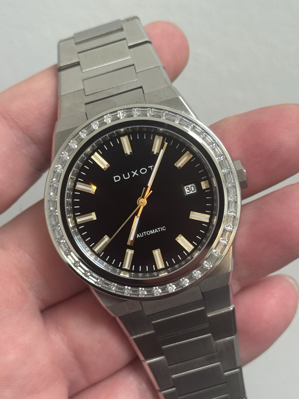 Duxot Cascade Automatic Mens Watch Diamond Bezel