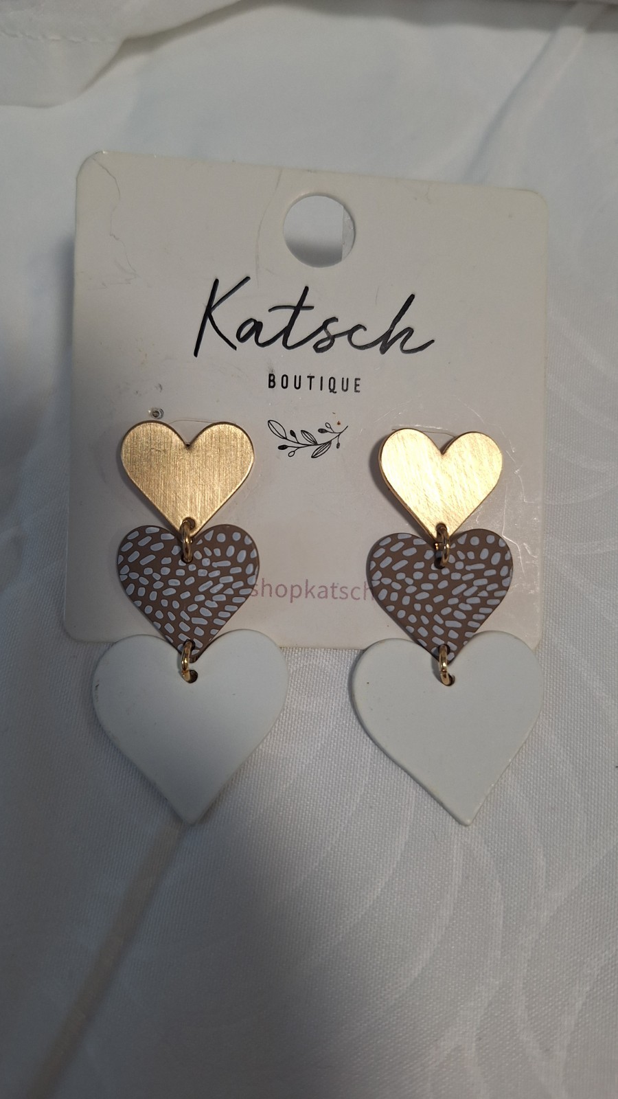 Katsch Boutique Gold Tone Multicolor Heart Dangle Drop Stud Earrings, Butterfly