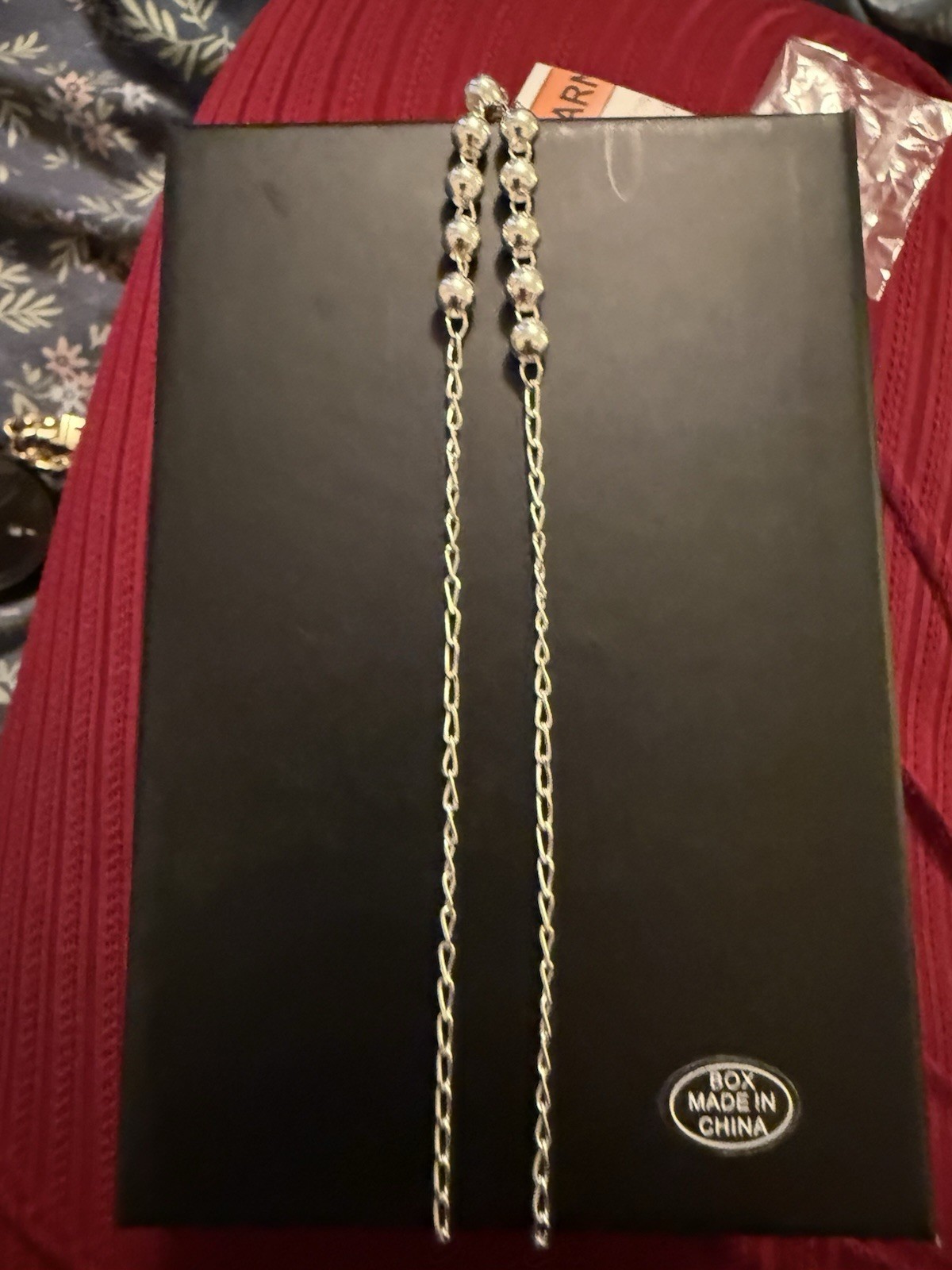 Silver Tone Metal Beaded Cable Chain Necklace with Star Charm Pendant, China