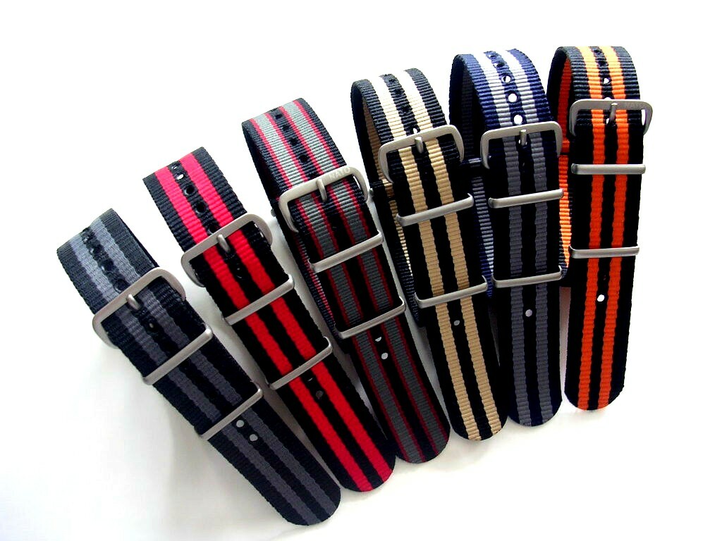 20mm Green NATO G10 Ballistic nylon Military combat watch band 2 pak IW SUISSE