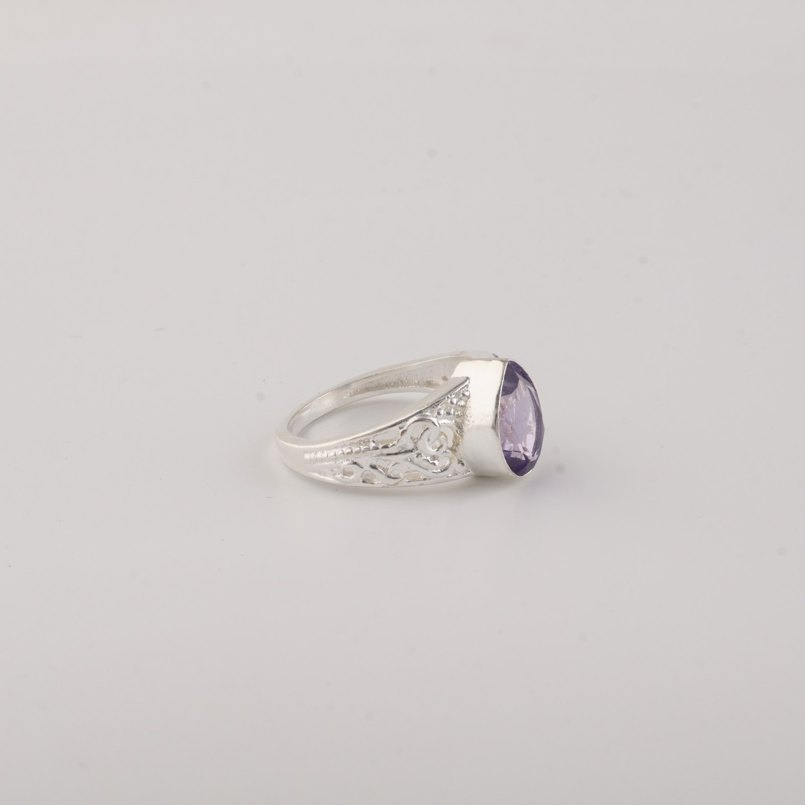 Iolite Gemstone 925 Sterling Silver Designer Zircon Ring For Anniversary Gift