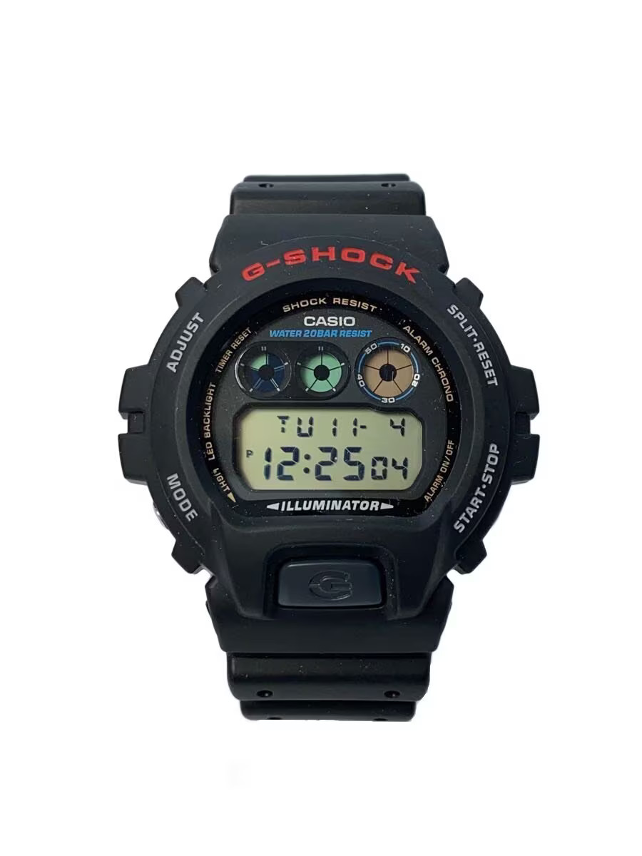 CASIO Quartz Wristwatch G SHOCK Analog Rubber Black DW 6900U 1JF