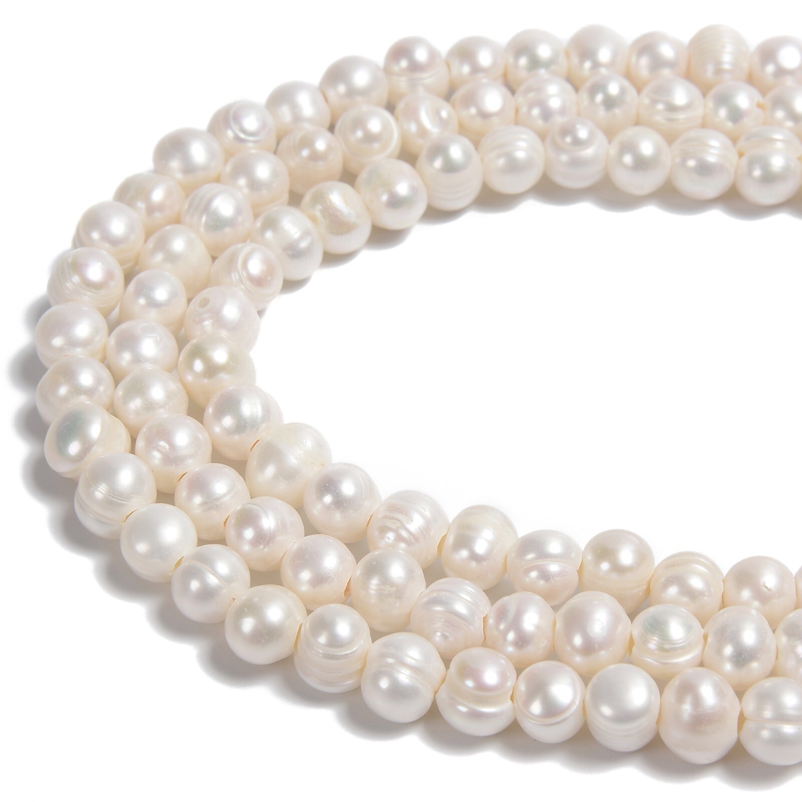 2.0mm Hole Fresh Water Pearl Potato Shape Beads 8mm 10mm 12mm 13mm 13″ Strand