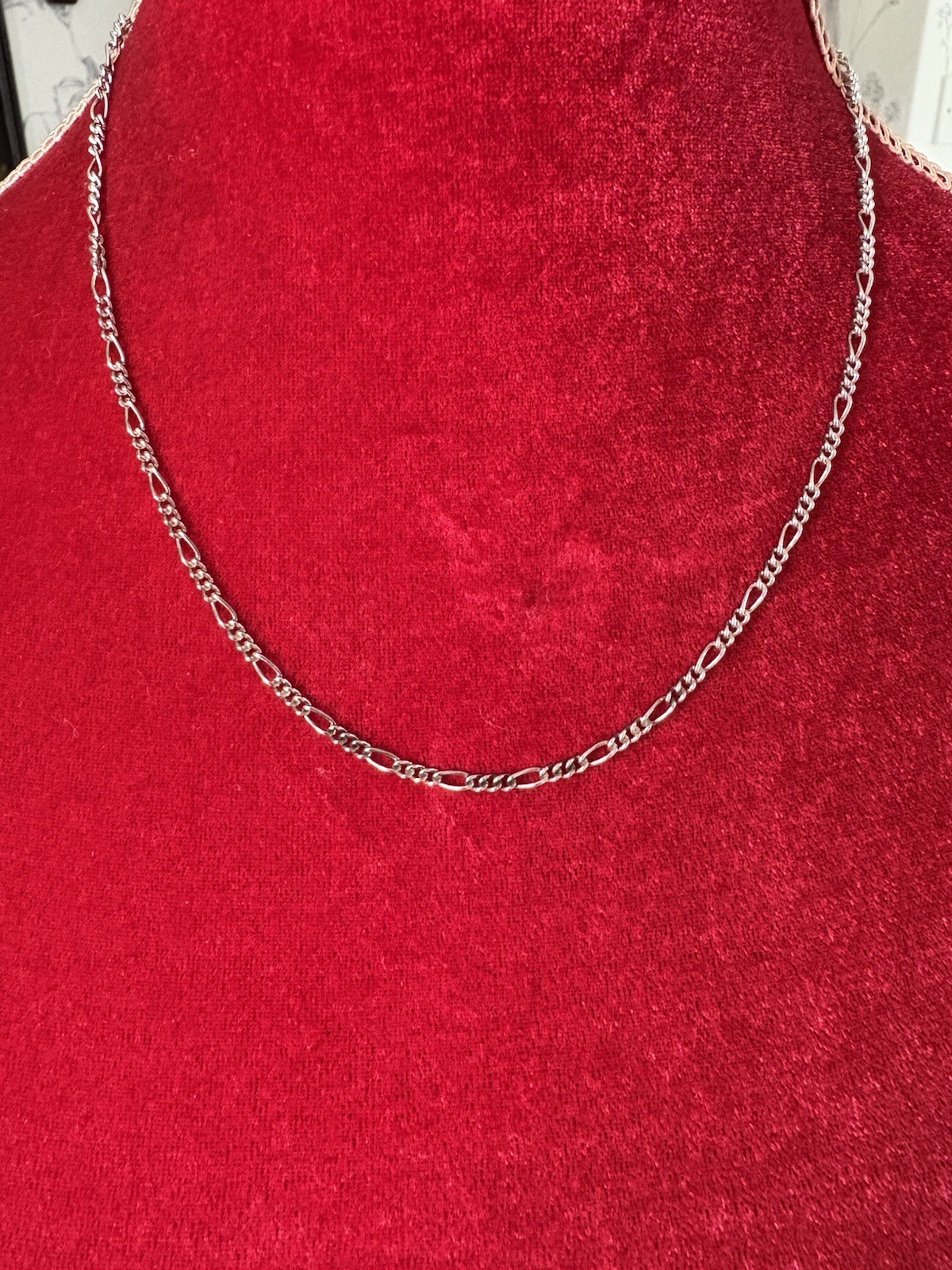 Vintage Sterling Silver Figaro Chain Hallmarked 51cm