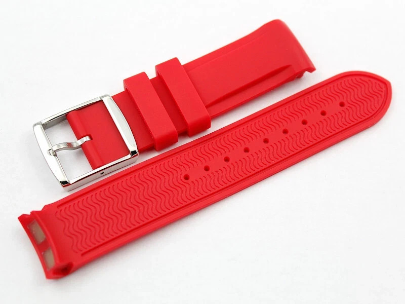 Red Silicone Strap 20mm Hypoallergenic Handle Accessories Spare Parts Watch Band New