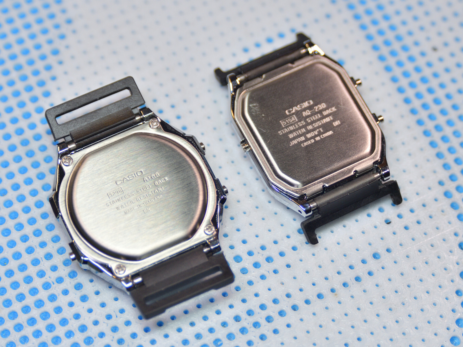 Resin watch strap & watch band adapter for CASIO A168 & AQ230 Slim profile