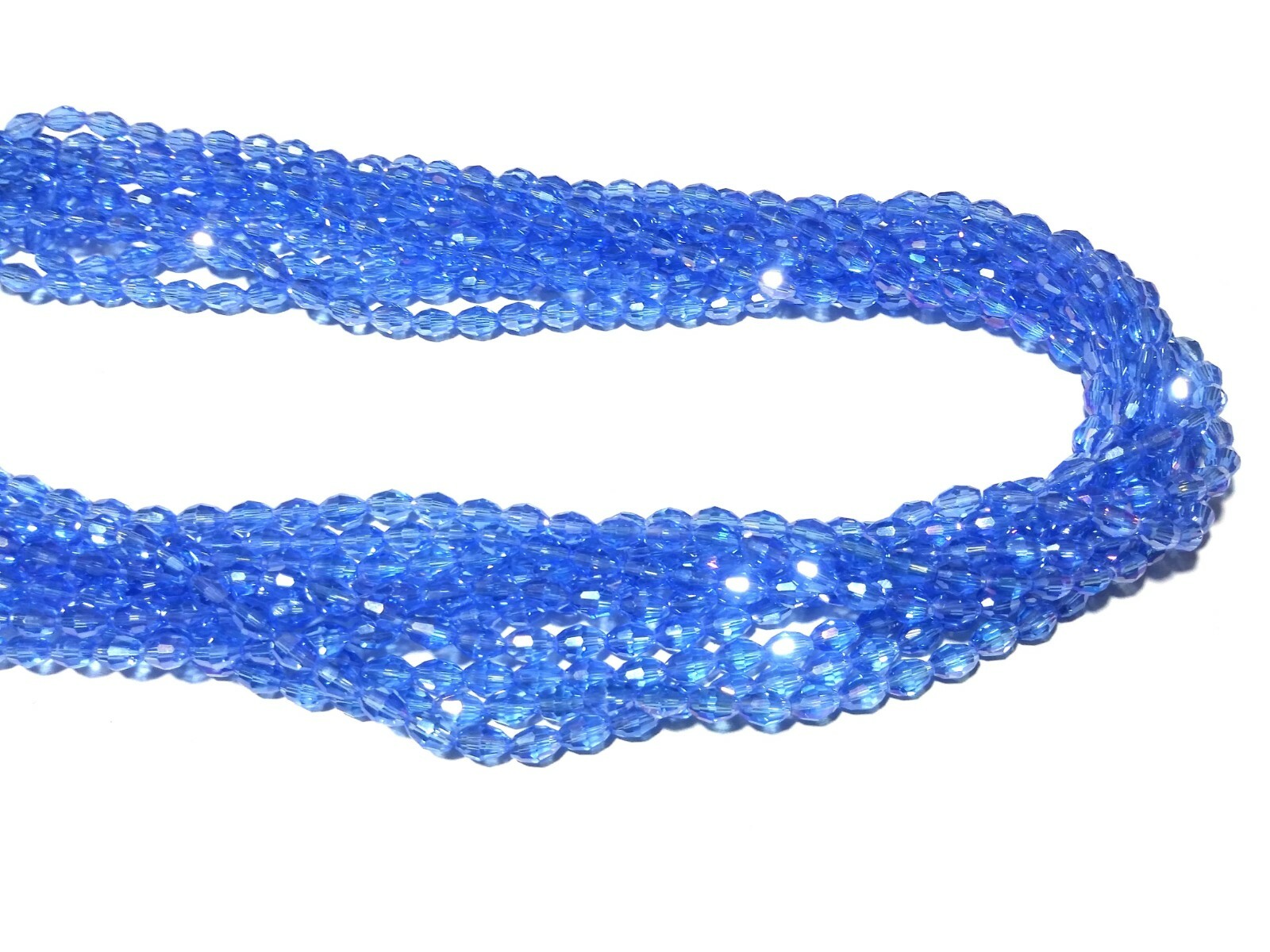 5 Strand Mystic Tanzanite Blue Quartz Barrel Faceted 4x6mm Hydro Beads 12″inch