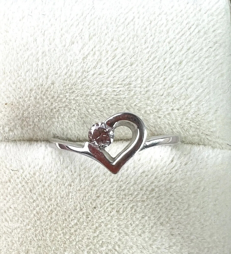 Pink Diamond Heart Shaped Ring 18ct White Gold With Valuation Certificate