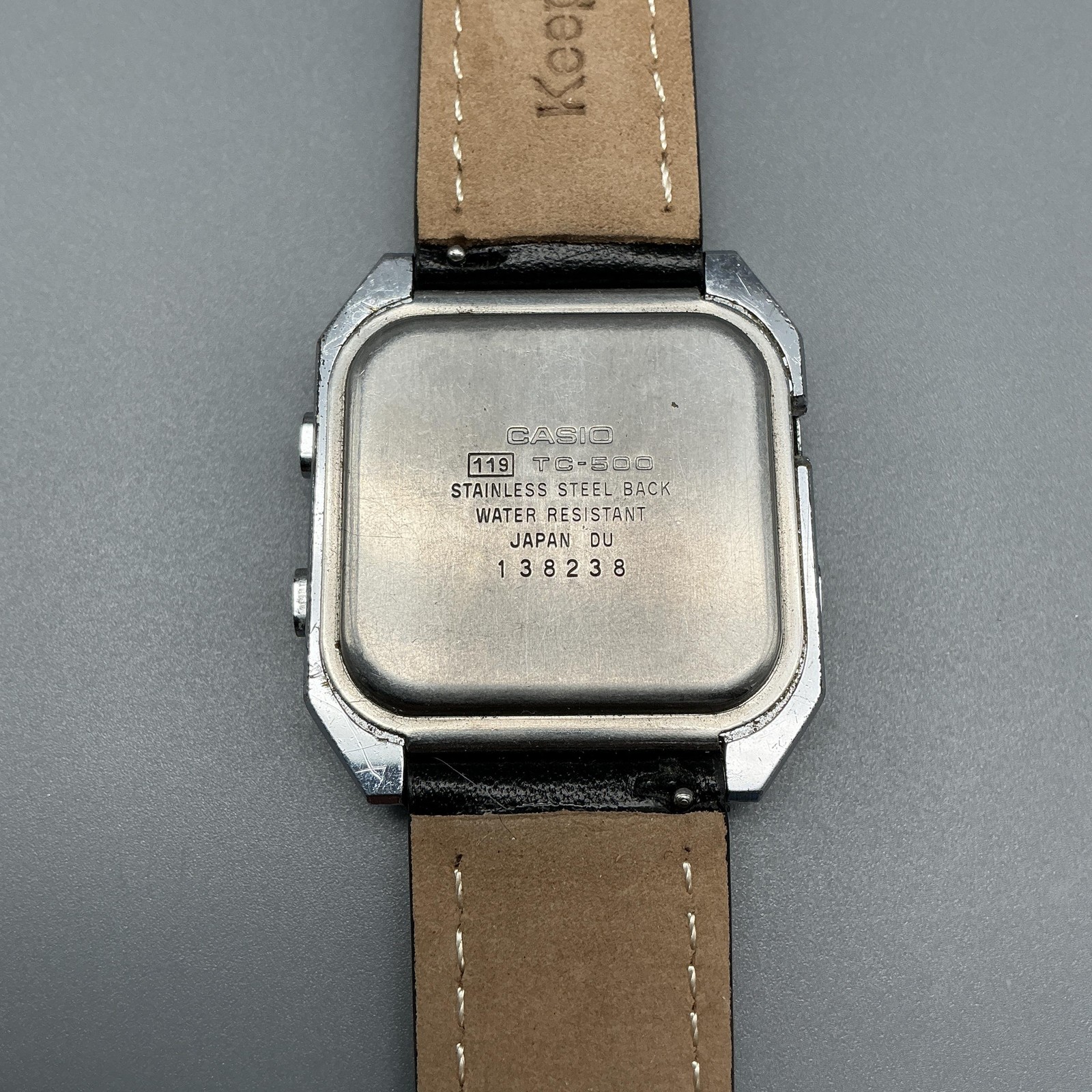 Vintage Casio 119 TC-500 Mens Watch 34mm LCD Touch Non Working for Parts