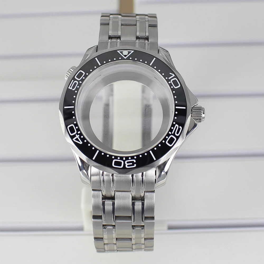 41mm Watch Case Bracelet Seamaster Mod Sapphire For Seiko NH35 NH36 NH38