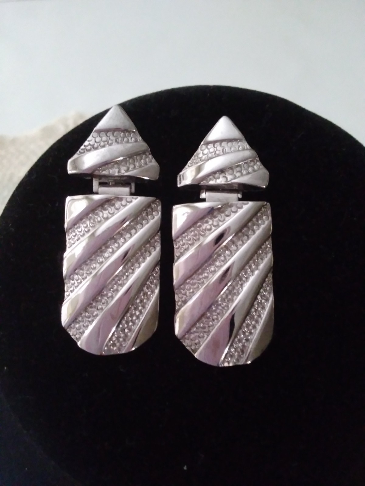 Vintage Silver Toned Clip On Earrings