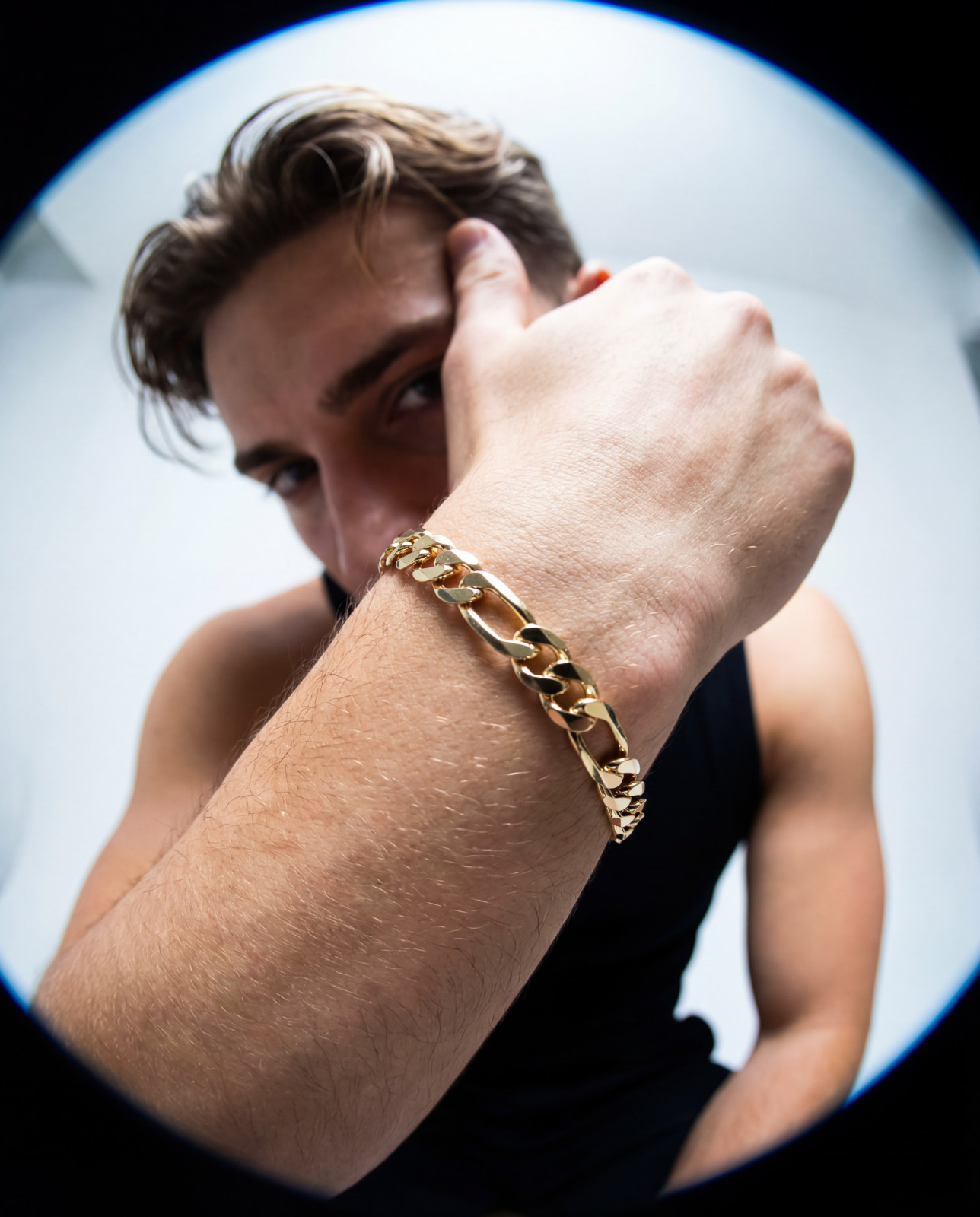 Heavy Men’s 14k Gold Stamped Italian Figaro Link Bracelet 8″ Inches 5MM