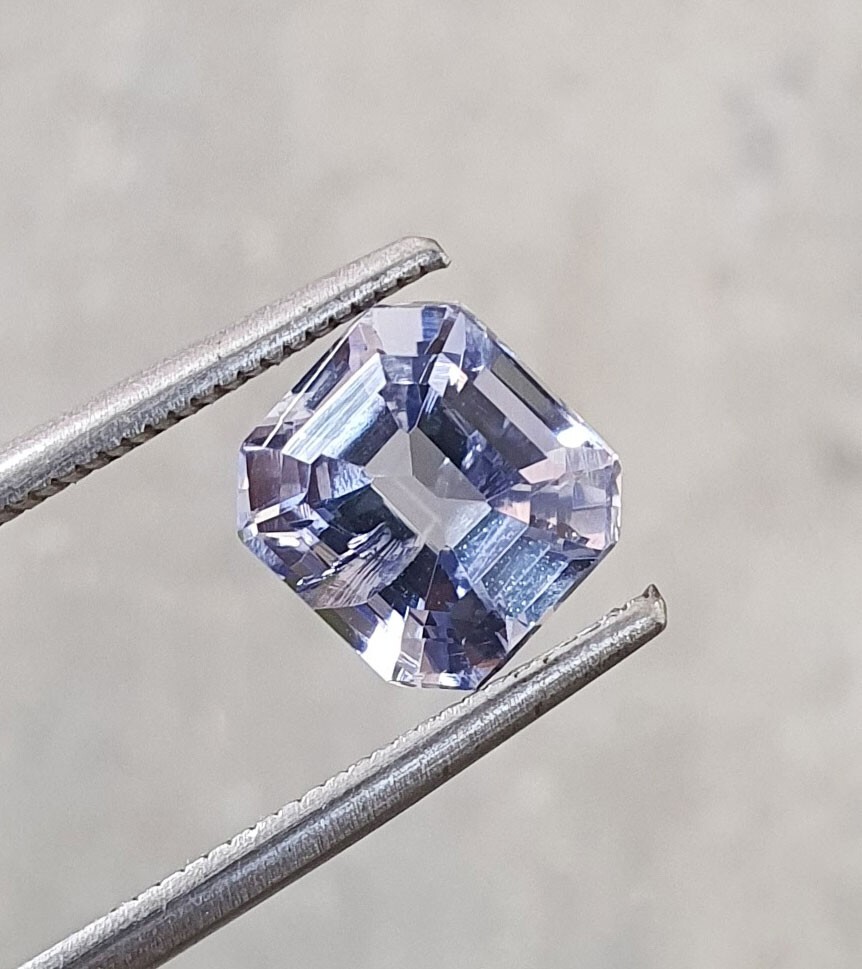 3.96Ct Flawless Octagon Cut Ceylon Cornflower Light Blue Sapphire Lab Grown Gems