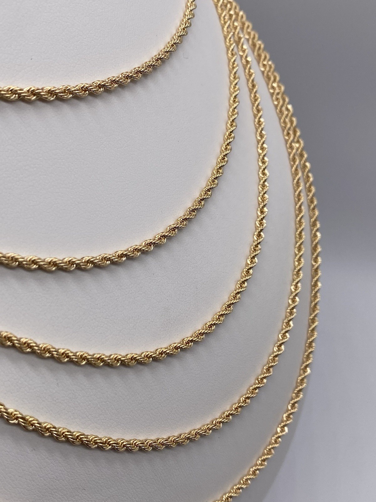 9ct Yellow Gold 2.8mm Italian Rope Chains 16 – 24 Inch Hallmarked