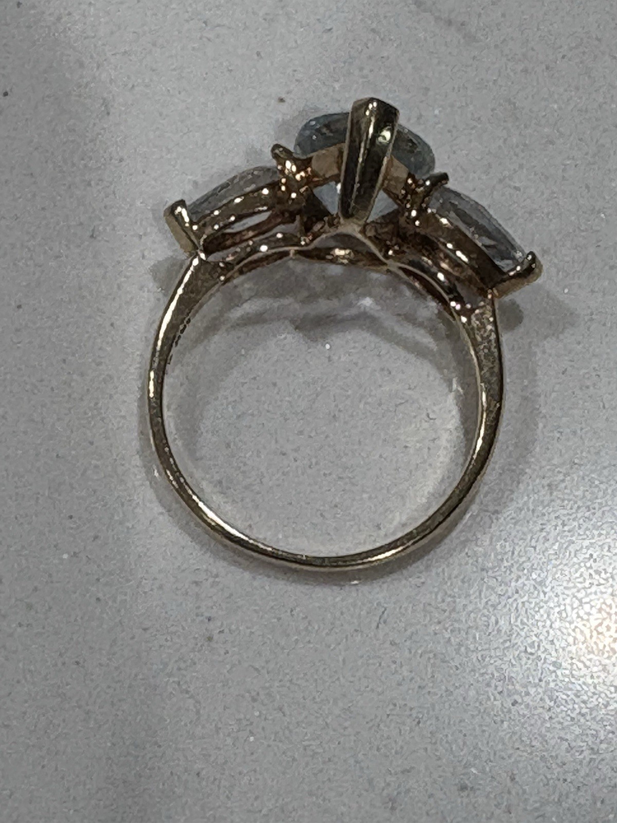 10KT Gold Ring Aquamarine Ladies Size 6.5 Vintage 3.2 Grams