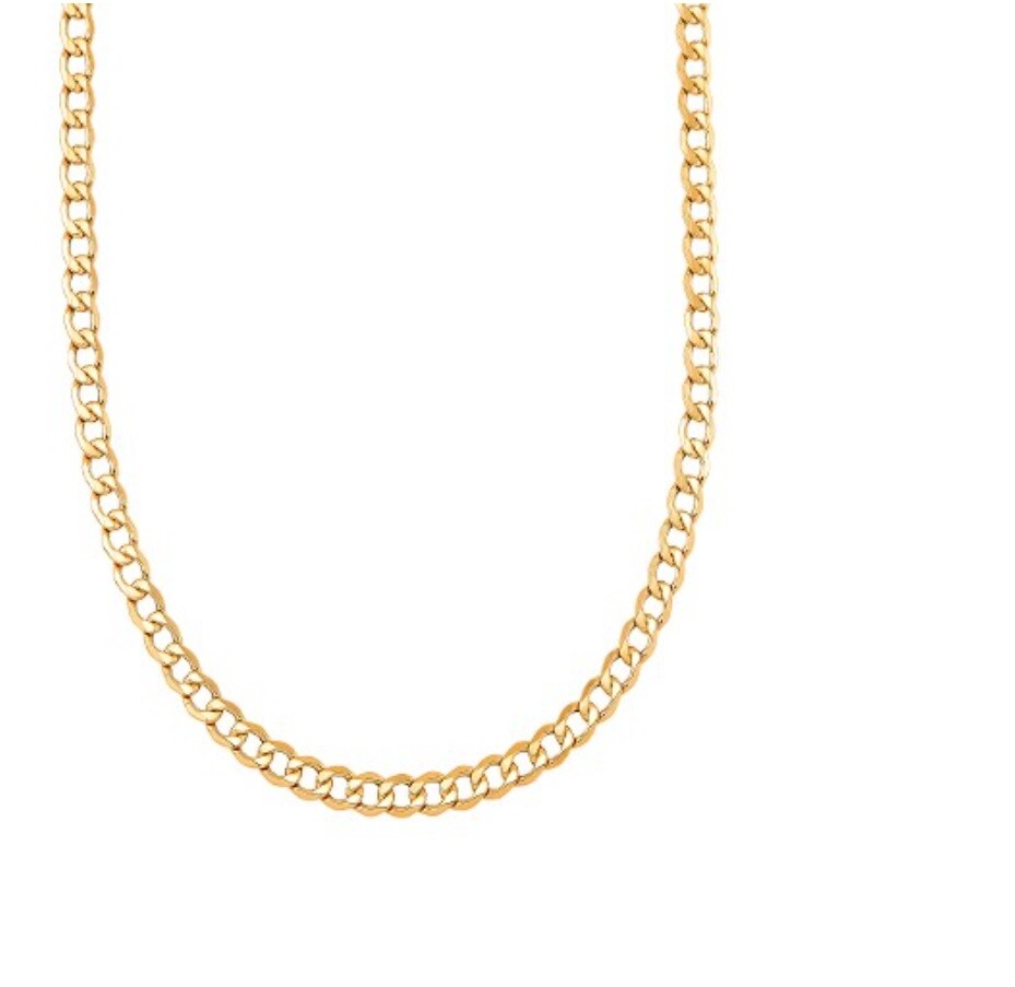 Designer Inspired 18K Gold Filled 2mm Thin Italian Curb Link Chain Necklace R70G