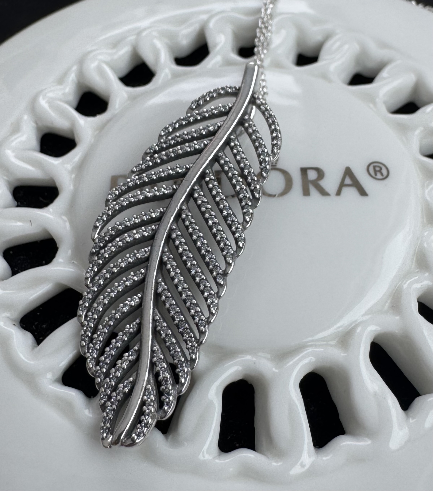 Authentic Pandora Light as a Feather Chain Necklace #390397CZ- 90 cm / 35.4 in