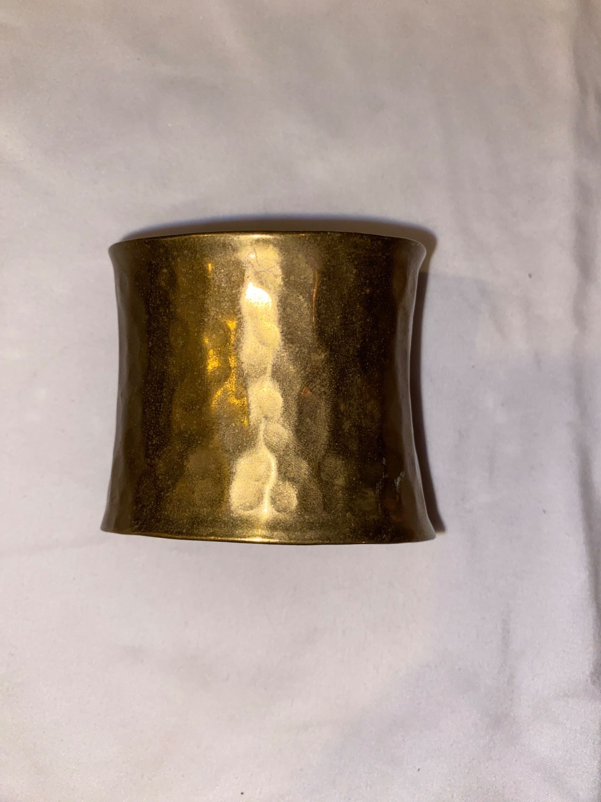 Vintage Hammered Brass Cuff Bracelet 2 3/4″ Wide