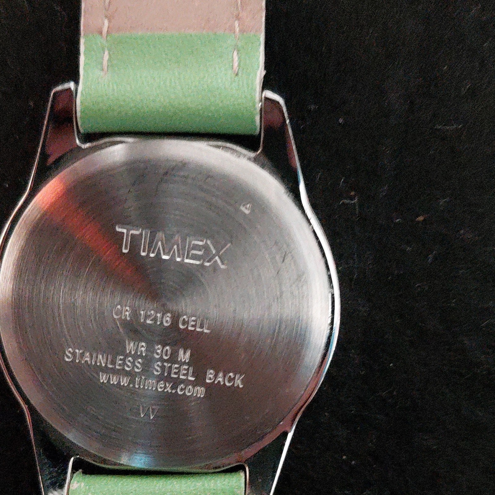 Timex Indiglo Women’s Quartz Analog Wristwatch Green Leather Strap White Dial