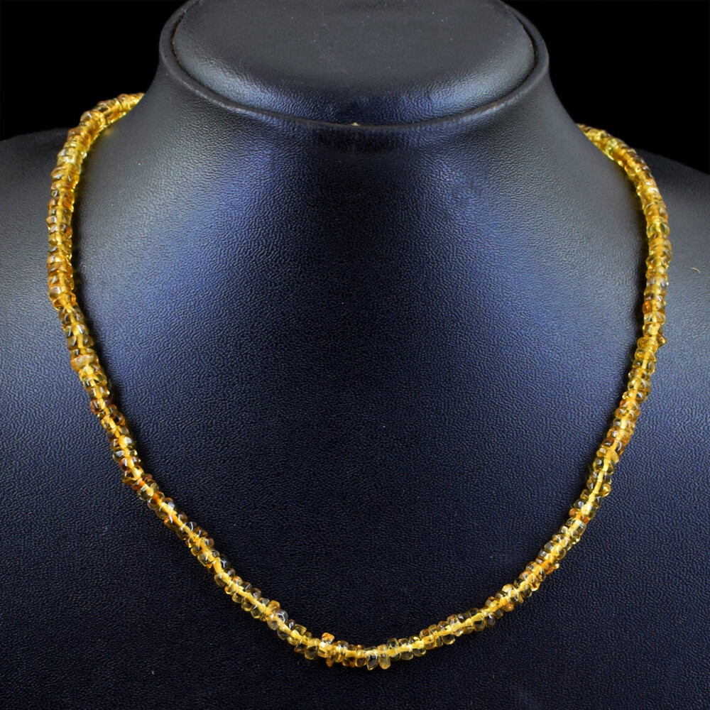 100.00 Cts Natural Round Shape Smoky Quartz Unheated Beads Necklace NK 39E85