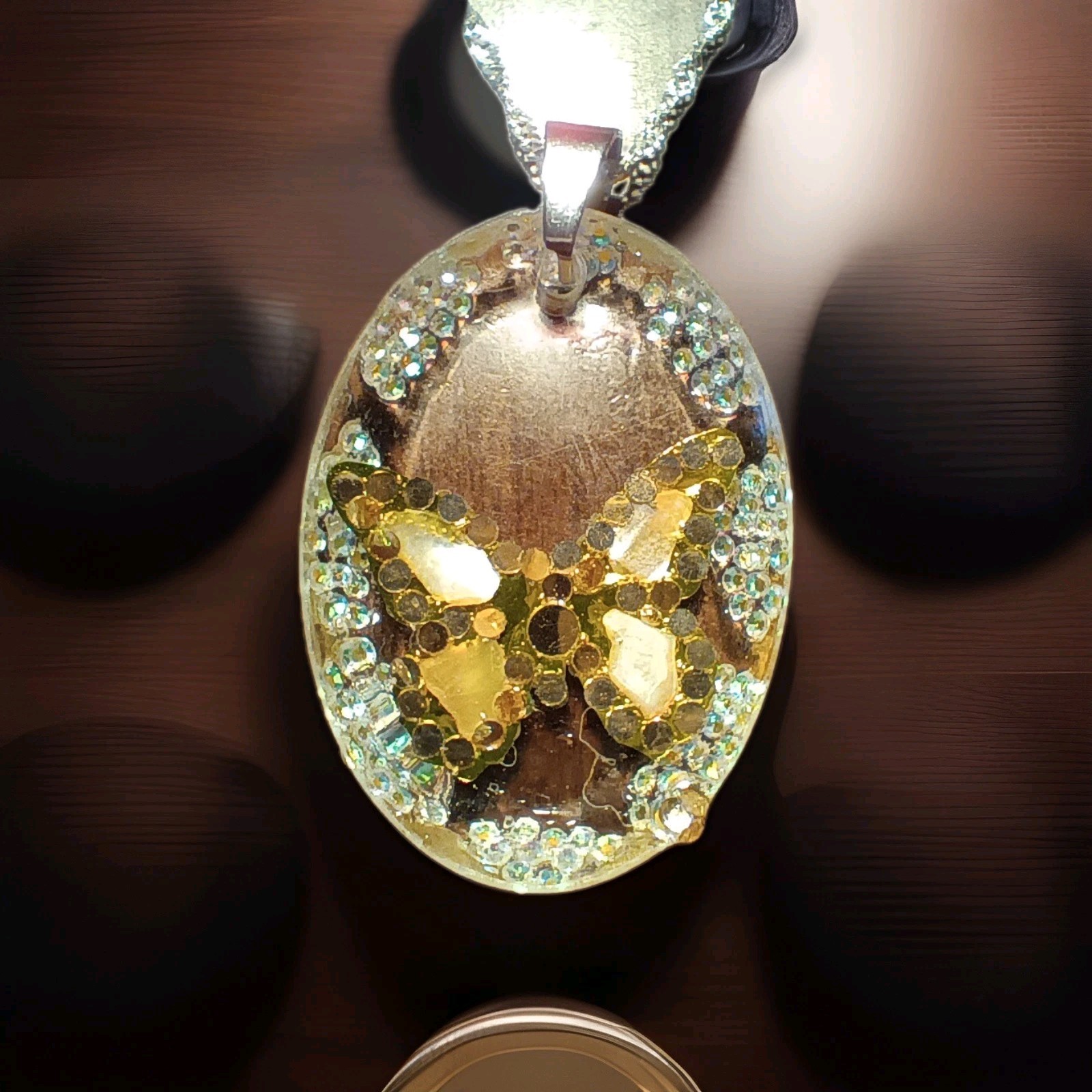 Crystal Butterfly Pendant Necklace, Reversible, Mother of Pearl The Perfect Gift
