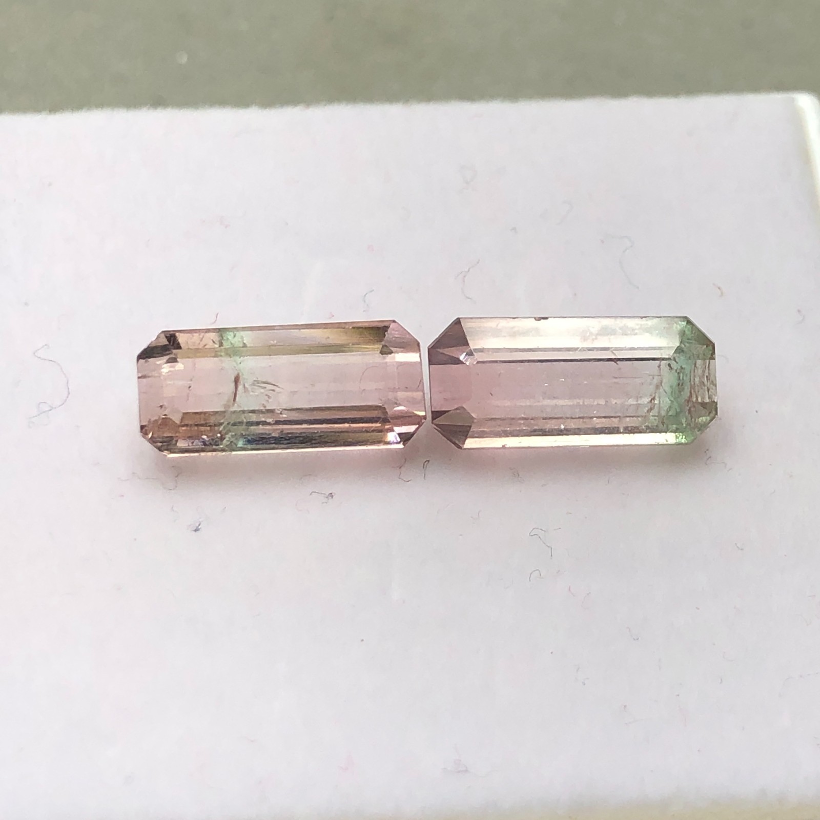 6.80 Carat Bi Color Tourmaline Pair, Faceted Loose Gemstone for Making Earrings